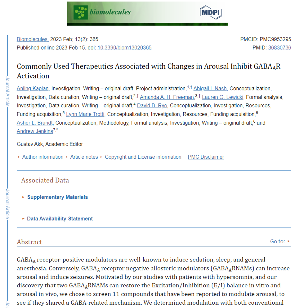 Commonly Used Therapeutics Associated with Changes in Arousal Inhibit GABAAR Activation