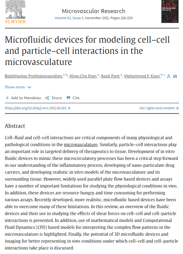 Microfluidic devices for modeling cell-cell and particle-cell ...