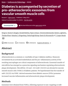 Diabetes is accompanied by secretion of pro atherosclerotic exosomes from vascular smooth muscle cells