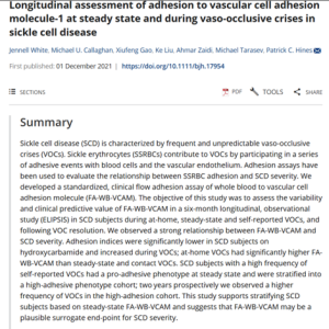 Longitudinal assessment of adhesion to vascular cell adhesion molecule ...