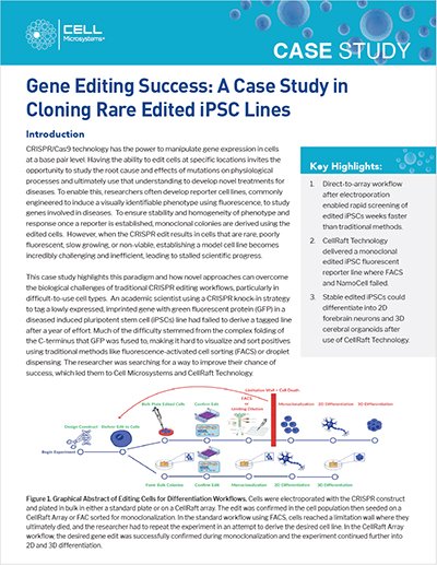 CaseStudy Edited iPSCs Cloned in 5 Weeks